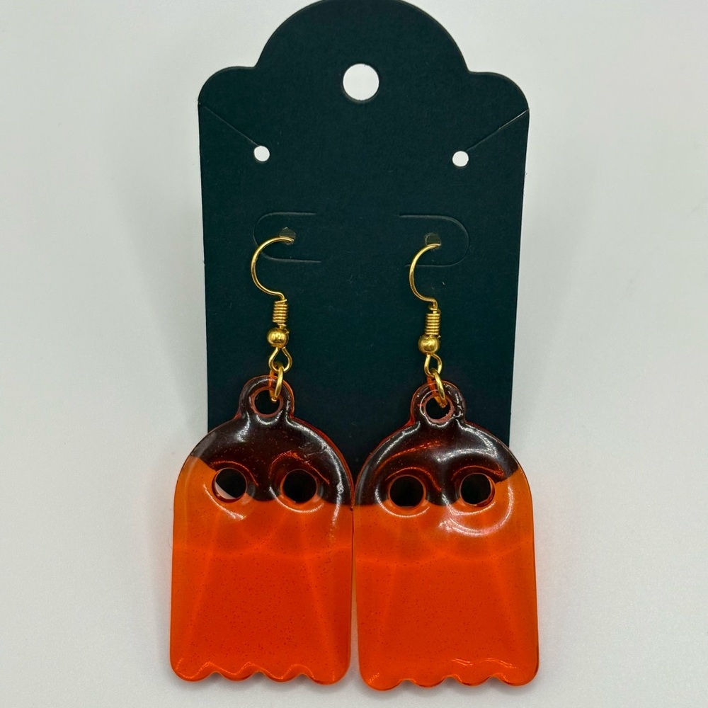 HANDMADE- Ghost Earrings- Orange